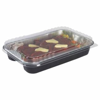 L&aring;g t/foliebakke, Plus Pack Ready2Cook Rektangul&aelig;r,300x200x26mm PET, transparent, pakke a 100 stk F&oslash;devaregodkendt