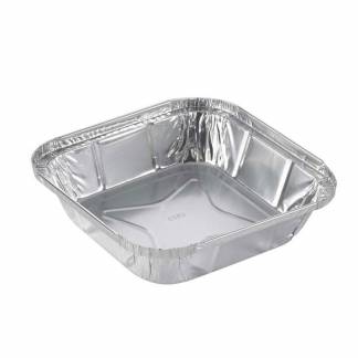Foliebakke, Plus Pack, 1-Compartments Firkantet kapacitet 542ml,153x153x34mm aluminium, aluminium, pakke a 100 stk F&oslash;devaregodkendt