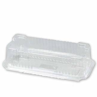 Plastbakke, m/h&aelig;ngslet l&aring;g,220x111x67mm PET, transparent, karton a 450 stk F&oslash;devaregodkendt