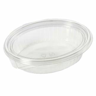 Plastbakke, Plus Pack ClearShow Rektangul&aelig;r kapacitet 760ml,204x166x52mm RPET, transparent, m/h&aelig;ngslet l&aring;g pakke a 50 stk F&oslash;devaregodkendt