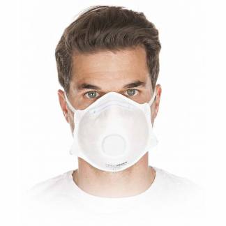Masker/respirator, FFP2 with valvo Non-woven, hvid, pakke a 10 stk