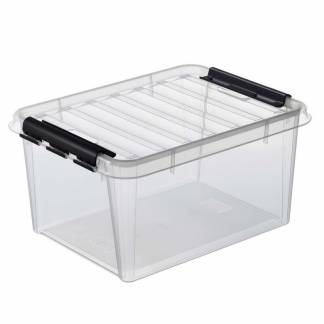 Plastkasse SmartStore, Classic transparent, 32L med l&aring;g , 500mm x 390mm x 260mm