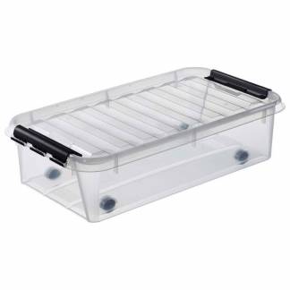 Plastkasse SmartStore, Classic transparent, 35L med l&aring;g , 720mm x 400mm x 190mm