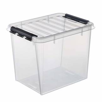 Plastkasse SmartStore, Classic transparent, 52L med l&aring;g , 500mm x 390mm x 410mm
