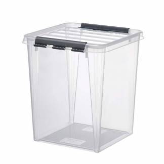 Plastkasse SmartStore, Classic transparent, 70L med l&aring;g , 720mm x 400mm x 410mm