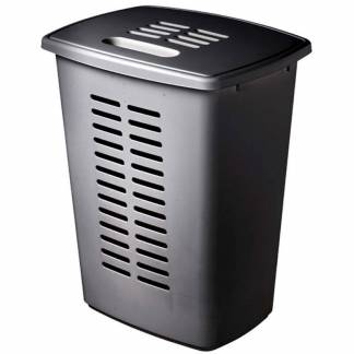 Plastkasse SmartStore, gr&aring; 60L T&oslash;jkurv med l&aring;g , 380mm x 490mm x 600mm