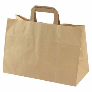 Papirb&aelig;repose, 350 x 170 x 245 mm flat bag, Papir, brun, pakke a 200 stk palle 30 pakker, palle a 30 kassees F&oslash;devaregodkendt