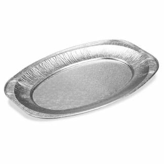 Cateringfad, Plus Pack, Oval 351 x 243 x 21 mm, aluminium, aluminium SMALL, pakke a 10 stk F&oslash;devaregodkendt