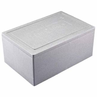 Termo skumkasse, Plus Pack, 1/1GN Rektangul&aelig;r,595x388x262mm Expanded Polystyrene&nbsp;(EPS)&nbsp;, gr&aring;, 1 stk F&oslash;devaregodkendt