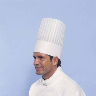 Kokke og slagterhuer Chef hat Non-Woven 25cm, Non-woven, hvid pakke a 10 stk