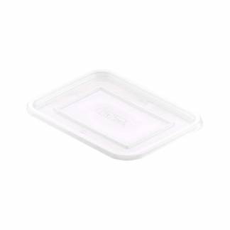 Plastbakke, Duni Fixpack kapacitet 500ml,146x110x6mm pp, transparent, karton a 500 stk F&oslash;devaregodkendt