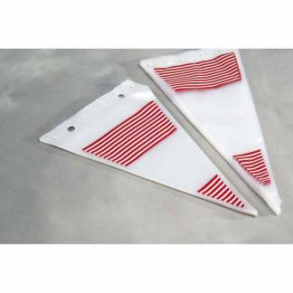 Spidspose, 40 &micro;m, 240 x 400 mm, CPP transparent, Red stripes pakke a 1000 stk, F&oslash;devaregodkendt