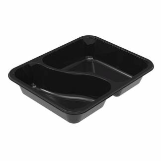 Plastbakke, F&aelig;rch, C 2227-2F, 2-rums Rektangul&aelig;r kapacitet 1115ml,178x227x43mm PET, sort, karton a 360 stk F&oslash;devaregodkendt