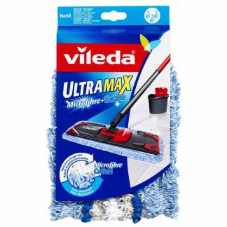 Mopper, Vileda Microfiber Ultra Max Refill, bl&aring;/hvid 360mm