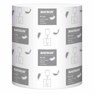 Aft&oslash;ringsrulle, Katrin, Plus, M Plus 1 lag, hvid 205mm x 280.00m, 25g/m2 kasse a 6 ruller