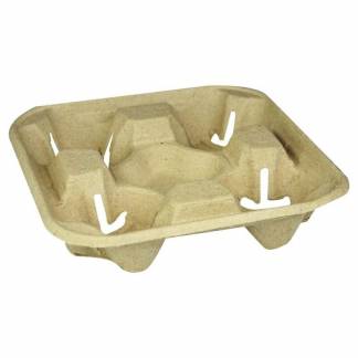Kopholder, papir/cellulose/papir naturlig, 4 Cups, karton a 180 stk palle 30 kartoner, Nature Line