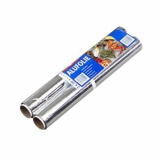 Alufolie, 11 &micro;m, Rulle, 300 mm x 20.00 m aluminium, s&oslash;lv metallic pakke a 2 ruller, 2-pack F&oslash;devaregodkendt