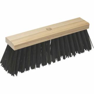Fejekost, Vikan Broom Wood w/hole for shaft, r&oslash;d/tr&aelig; 400mmx400mm
