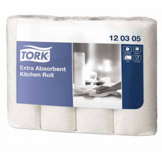 K&oslash;kkenrulle, Tork, Extra Absorbent 3 lag, hvid 260mm x 12.24m, pakke a 48 ruller FSC Mix Credit