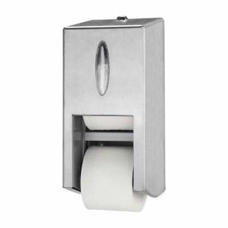 Toiletpapirdispenser ruller, Tork, T7 T7 Twin Steel, rustfrit st&aring;l 149mmx143mm x 325mm