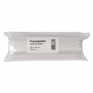 Fryseposer, 32 &micro;m, 200 x 350 mm, LD-PE transparent, rulle a 100 stk F&oslash;devaregodkendt