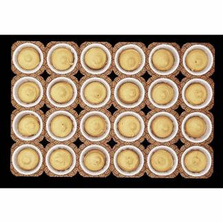 Muffin form, Rektangul&aelig;r, 50 x 50 x 36 mm, Pergamentpapir, hvid pakke a 24 stk, On cardboard NTS.2 F&oslash;devaregodkendt