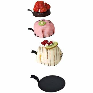 Kagepalet, Rund &Oslash; 78mm PS, sort, pakke a 100 stk F&oslash;devaregodkendt