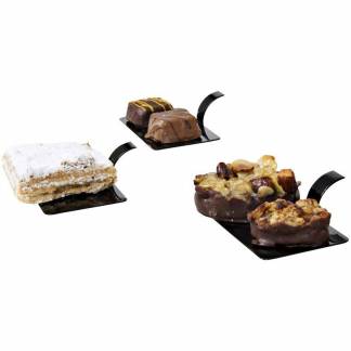 Kagepalet, Rektangul&aelig;rx 55 mm PS, sort, pakke a 100 stk F&oslash;devaregodkendt