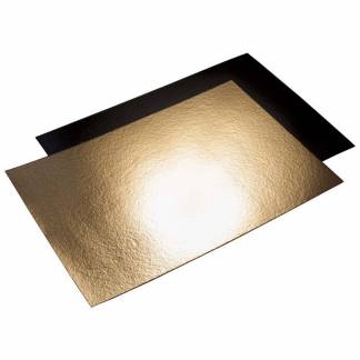 Kagepap, Rektangul&aelig;rx 50 mm kraft/PE, guld/sort, pakke a 25 stk Kraftig F&oslash;devaregodkendt