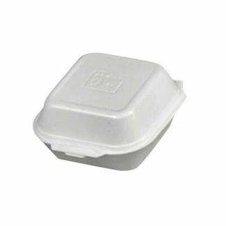 Burger&aelig;ske, lille, Small,135x125x70mm Extruded Polystyrene (XPS), hvid pakke a 500 stk F&oslash;devaregodkendt