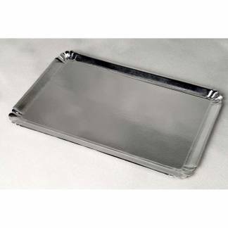 Kagepap, Firkantetx 280 mm kraft/PE, s&oslash;lv, pakke a 25 stk F&oslash;devaregodkendt