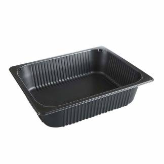 Plastbakke, F&aelig;rch, P 2325-80T, 1-rums Rektangul&aelig;r kapacitet 4895ml,268x327x80mm pp, sort, karton a 92 stk F&oslash;devaregodkendt