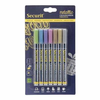 Chalkmarker, Securit, ORIGINAL, 1-2MM metallic, BL-SMA100-V7-MT pakke med 7 stk