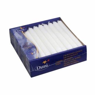 Kronelys&nbsp;, 24 x 250 mm udvendig diameter: 240 mm, Voks, hvid 9h, pakke a 30 stk