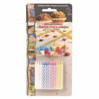 Lys, Voks, assorteret, pakke a 24 stk 24candles+12holders/set Velegnet til indirekte tilbere