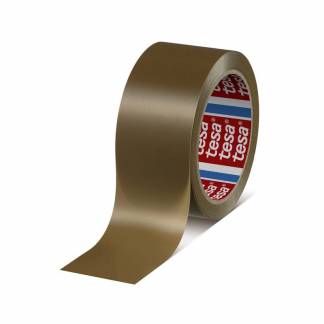 Pakketape, TESA 4120, 50 mm x 66.00 m kernediameter: 76 mm, Rulle, PVC Naturgummi, no noise, brun pakke a 1 rulle, kasse a 36 ruller palle a 2376 ruller