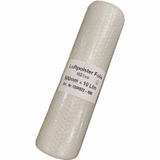 Boblefolie i ruller, 500 mm x 10.00 m 2 lag, COEX-film, transparent Lille boble, pakke a 36 ruller
