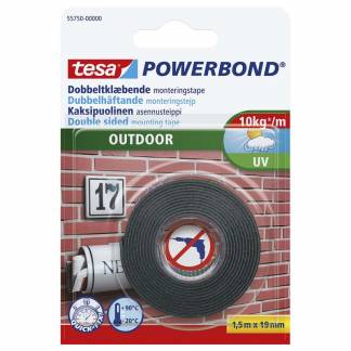 Dobbeltkl&aelig;bende tape, TESA Double sided 19 mm x 1.50 m, samlet tykkelse 1140 &micro;m kernediameter: 30 mm, Rulle, Akryl Akryl, transparent, pakke a 12 ruller palle a 2520 ruller, Powerbond