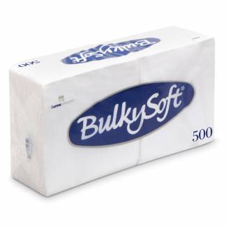 Kaffeservietter, BulkySoft, 1/4-fold 1 lag, hvid 240mmx240mm, 19g/m2, pakke a 500 stk
