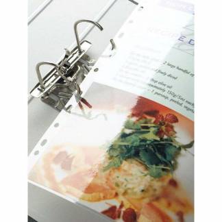 Lamineringslomme, Fellowes Filex, 80&micro;m A4 med multihuller, 228x303mm transparent  pakke a 100 stk