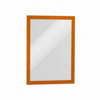 Magnetlomme, Durable Duraframe A4 selvkl&aelig;bende, orange pakke a 2 stk