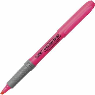 Tekstmarker, Bic Brite liner Grip 1,6-3,3MM, Skr&aring; spids, pink, 811934