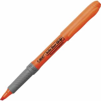 Tekstmarker, Bic Brite liner Grip 1,6-3,3MM, Skr&aring; spids, orange, 811933