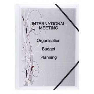 Plastmappe, Oxford hvid, 210x297mm, Plastic/elastic