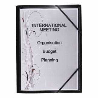 Plastmappe, Oxford sort, 210x297mm, Plastic/elastic