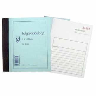 F&oslash;lgesedler, Notesblok Grafical Delivery note, hvid, 108x150mm