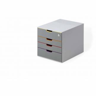 Skuffekabinet, Durable Varicolor, gr&aring; skuffer: 4