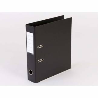 Brevordner, Q-Line sort, Metalskinne, 75mm, 210x297mm antal ringe: 2