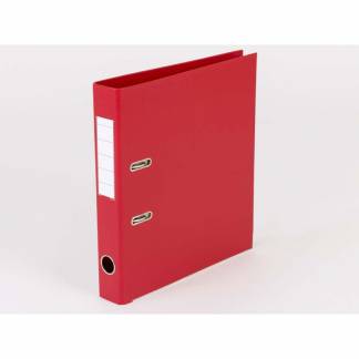 Brevordner, Q-Line r&oslash;d, Metalskinne, 50mm, 210x297mm antal ringe: 2