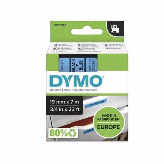Labeltape, Dymo Labeltape, Type D1, 19mm x7.00m sort/bl&aring;
